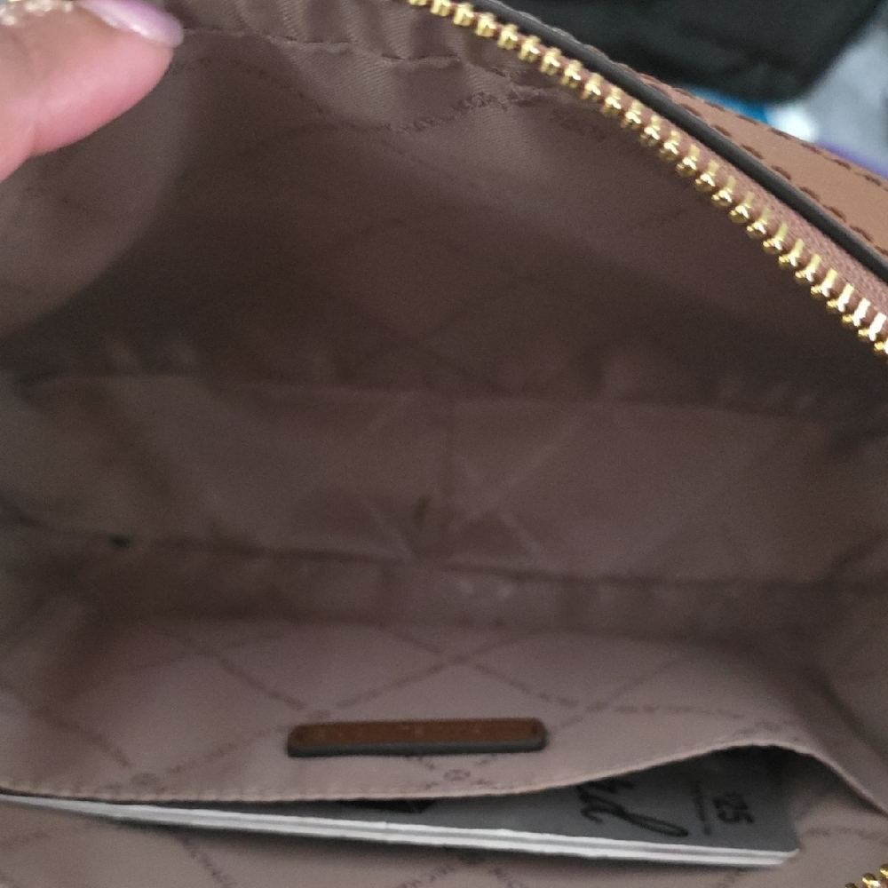 Michael Kors Brown and Tan MK Signature Crossbody Bag - Picture 4 of 6